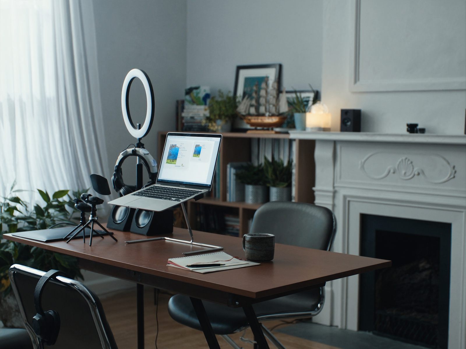 A home office set up for video coaching calls