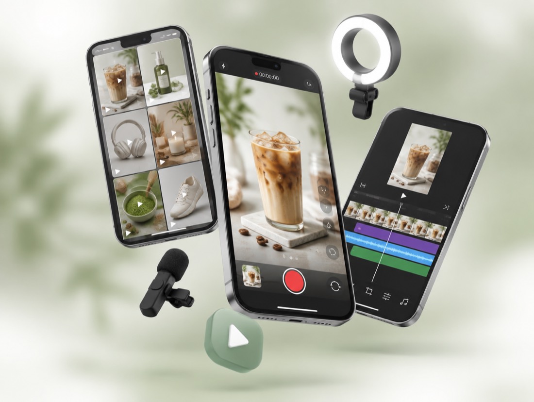 Phones recording, editing and showing short product videos